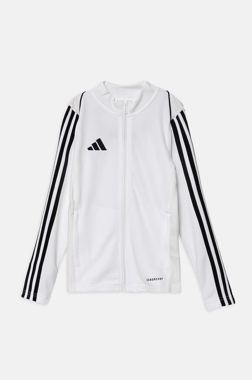 Detská mikina adidas Performance TIRO23L TRKTY biela farba, s nášivkou, HS3524