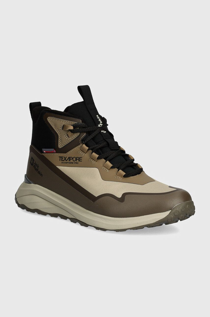 Topánky Jack Wolfskin Dromoventure WT Texapore Mid pánske, hnedá farba, zateplené, A62295