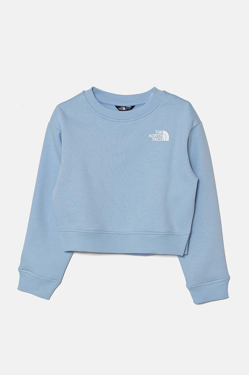 Detská mikina The North Face CROP OVERSIZE CUTLINE CREW s potlačou, NF0A89HF1I51