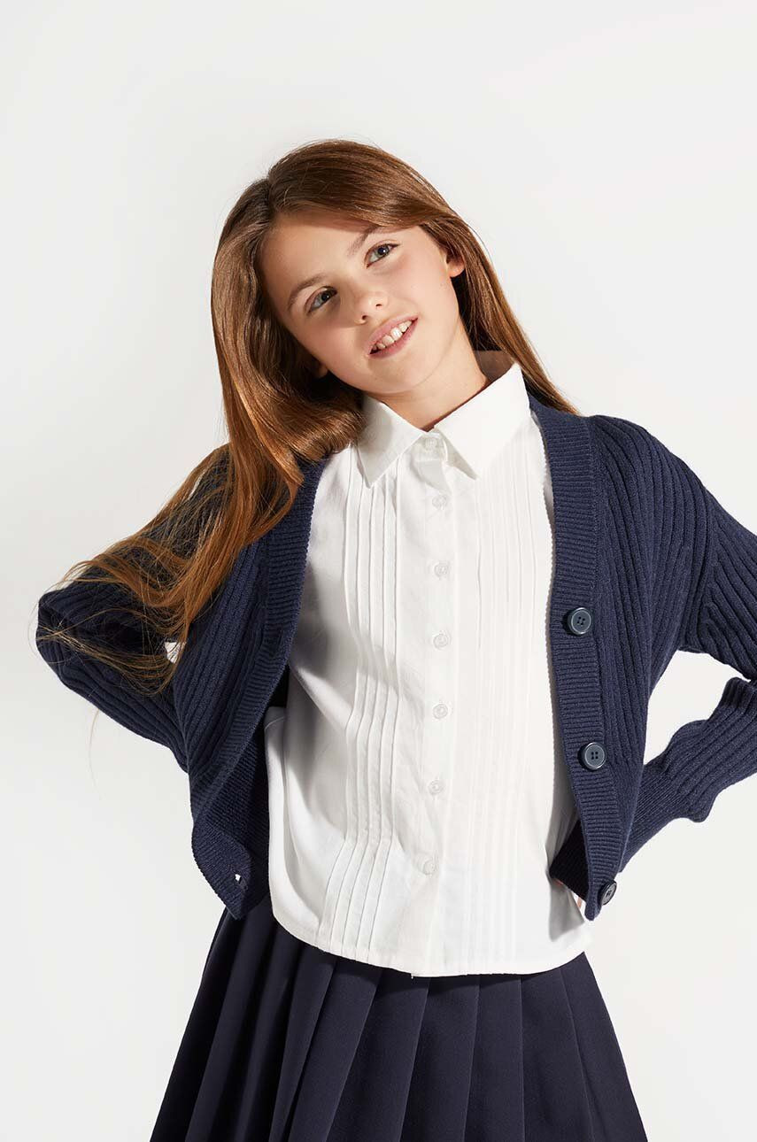 Detská bavlnená košeľa Coccodrillo biela farba, BACK TO SCHOOL GIRL