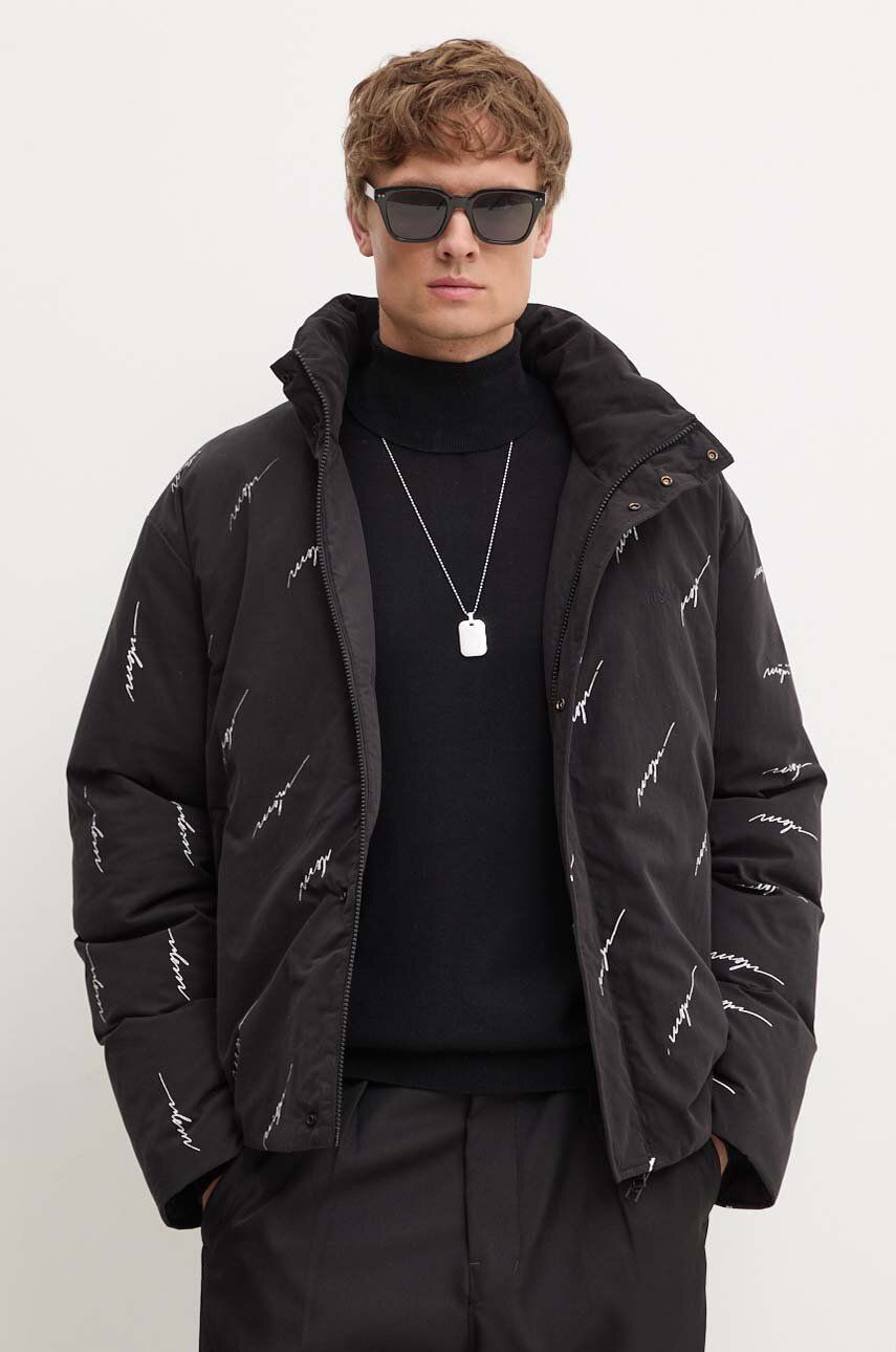 Páperová bunda MSGM pánska, čierna farba, zimná, 3740MH02.237703