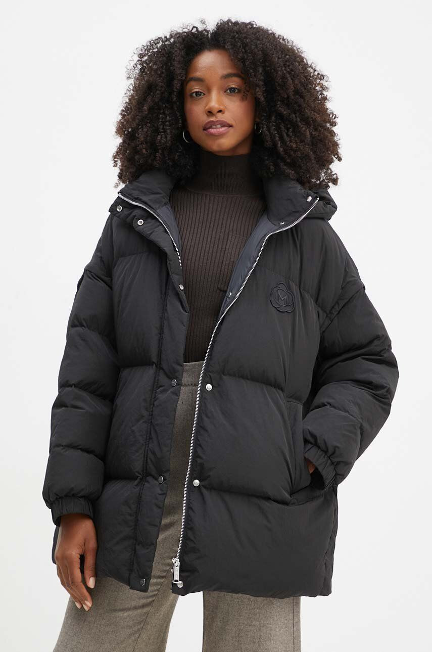 Páperová bunda Marella dámska, čierna farba, zimná, oversize, 2423486044200