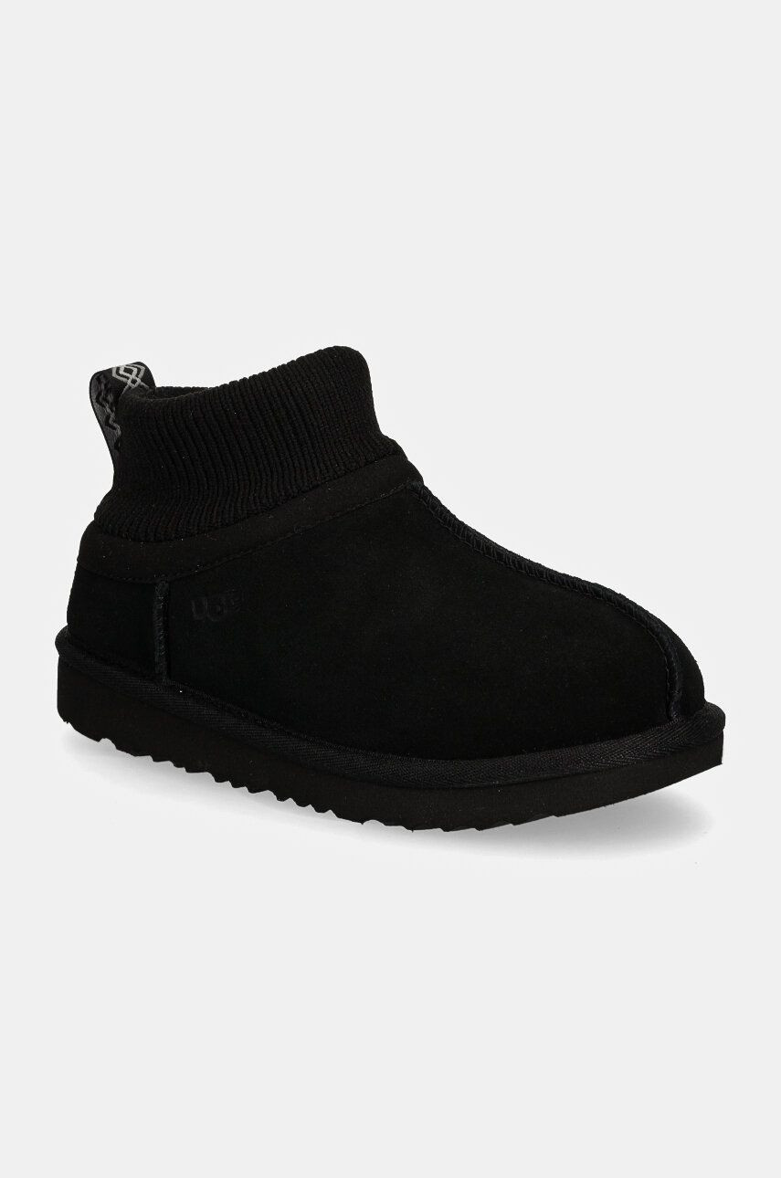 Detské semišové snehule UGG KIDS' CLASSIC ULTRA STRETCH CUFF čierna farba, 1157702K