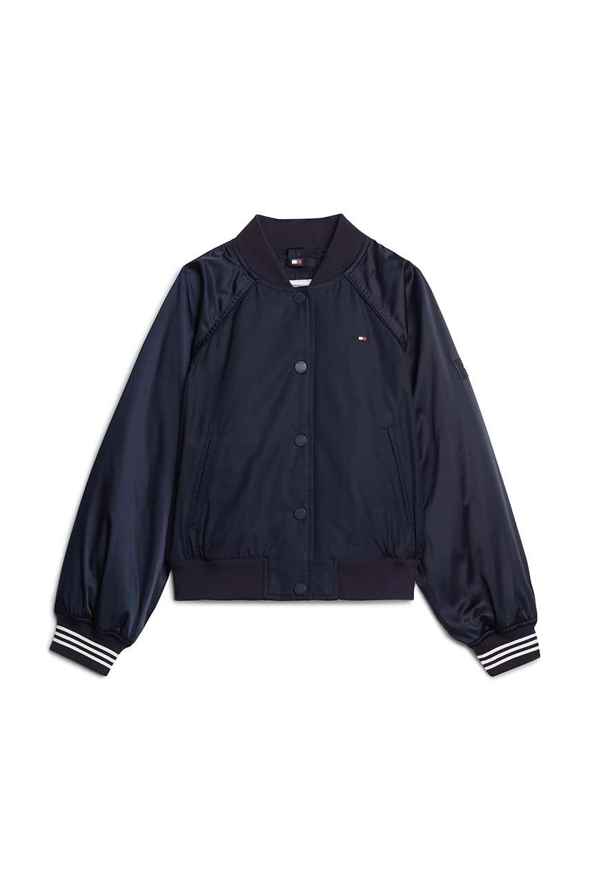 Detská bunda bomber Tommy Hilfiger tmavomodrá farba, KG0KG08054