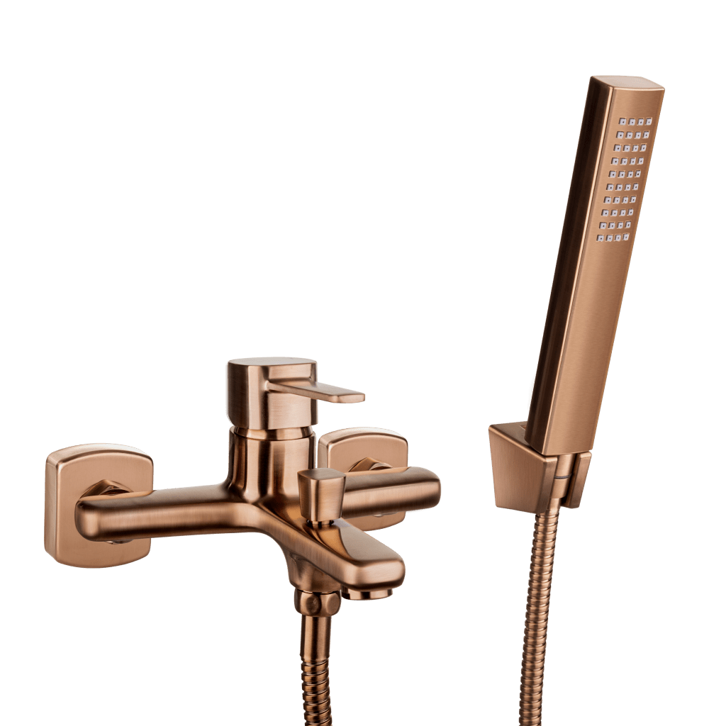INVENA - Vaňová batéria GLAMOUR vrátane sprchového setu, meď BW-02-014-V