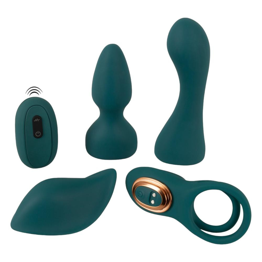 Couples Choice - 4in1 variable remote control vibrator (turquoise)