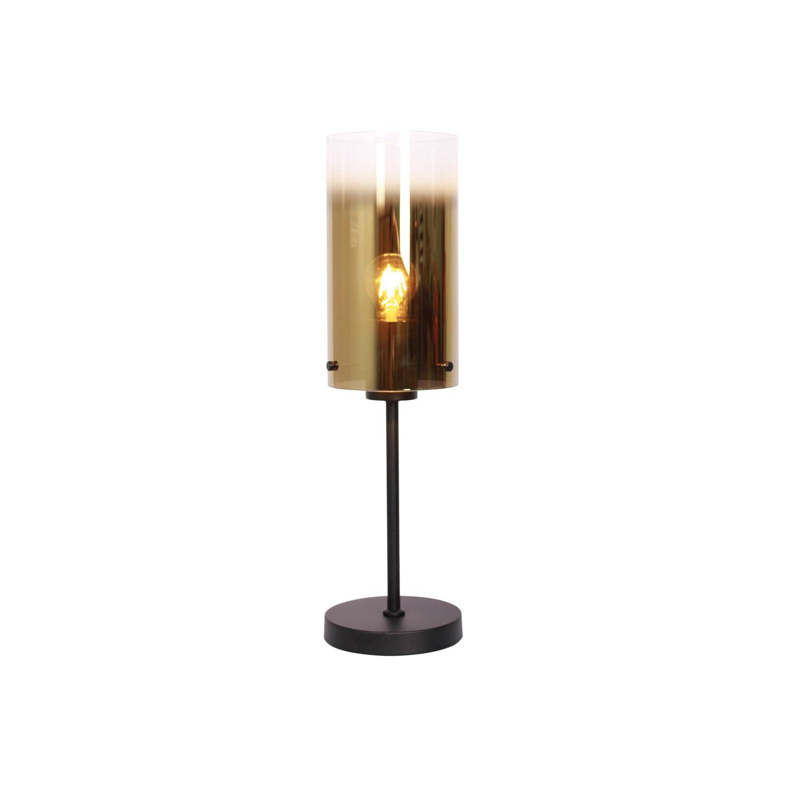 Stolová lampa Ventotto, čierna/zlatá, výška 57 cm, kov/sklo