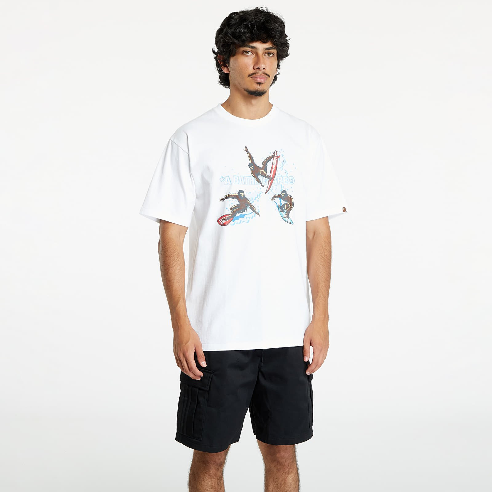 Tričko A BATHING APE Surfing Apes Tee White L