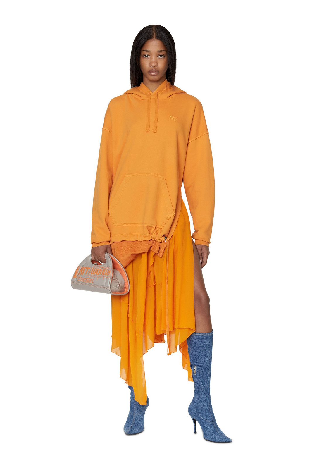 Diesel Šaty - D-ROLLIER-TON DRESS oranžové