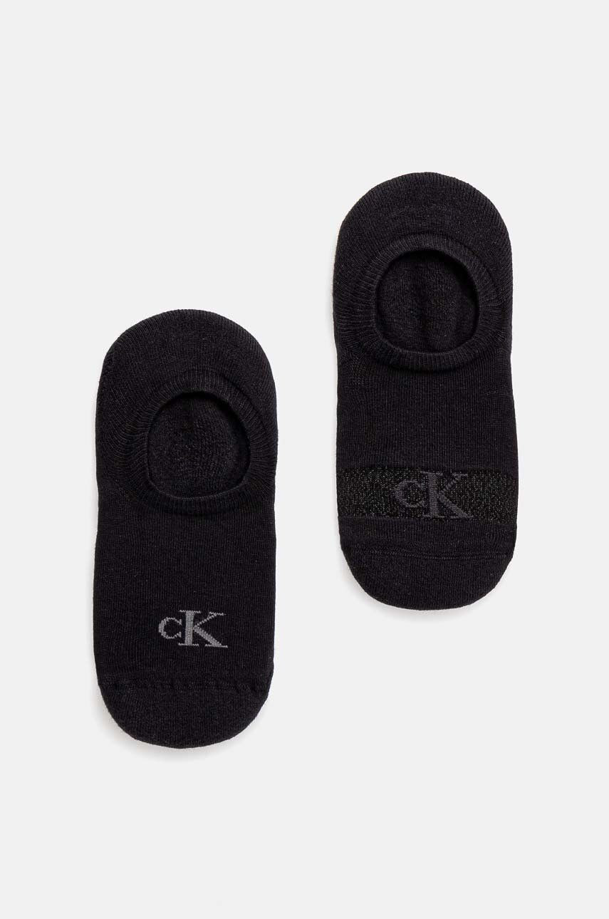 Ponožky Calvin Klein Jeans 2-pak dámske, čierna farba, 701230601