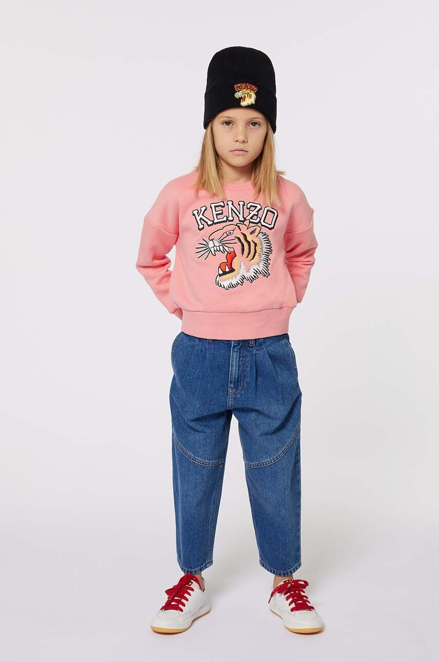 Detská mikina Kenzo Kids ružová farba, s potlačou, K60692
