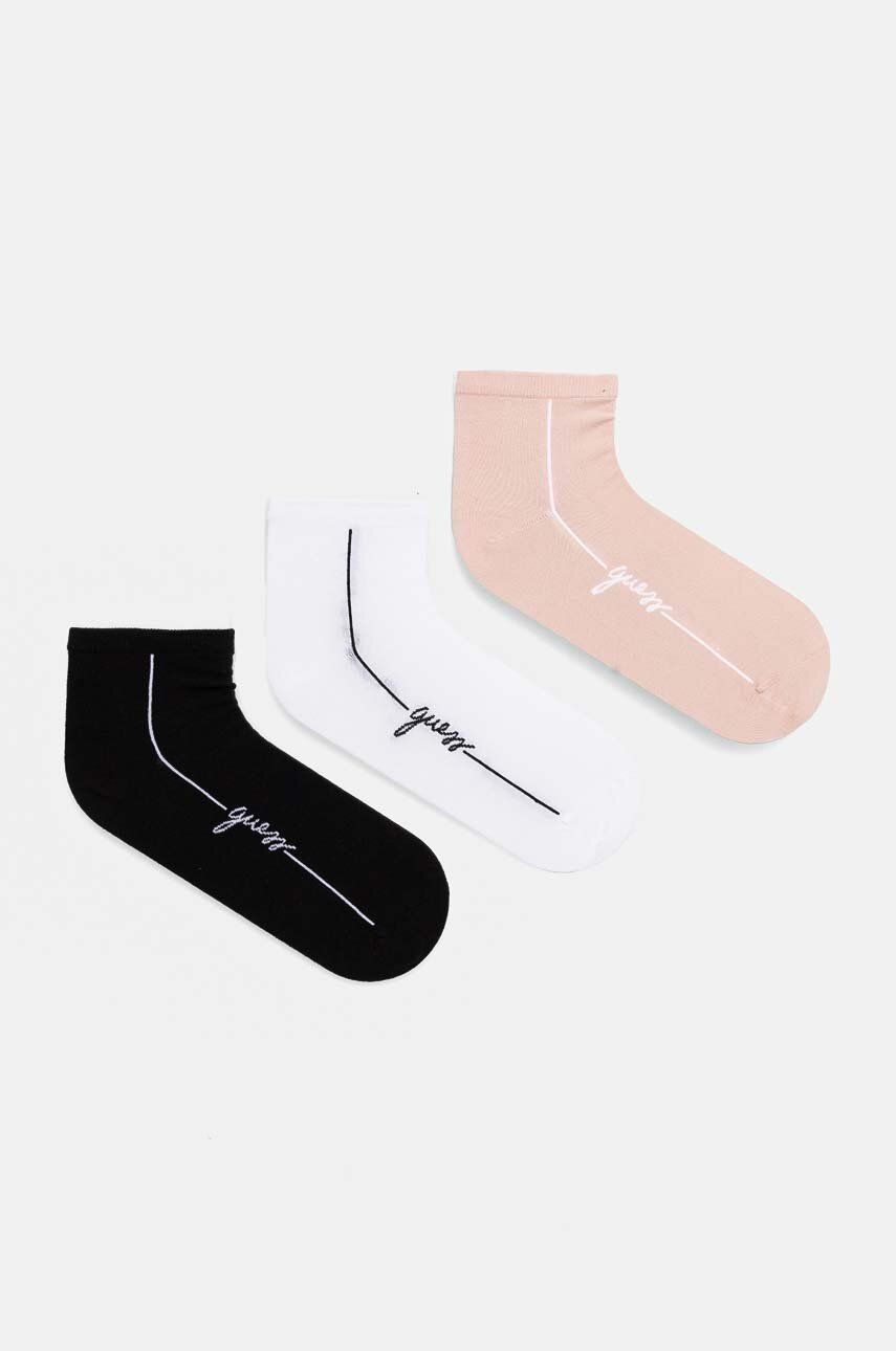 Ponožky Guess 3-pak dámske, ružová farba, O4YG06 KBZU0