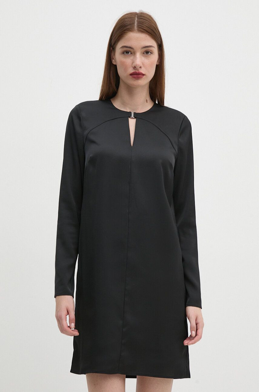 Šaty Calvin Klein čierna farba, mini, rovný strih, K20K207995