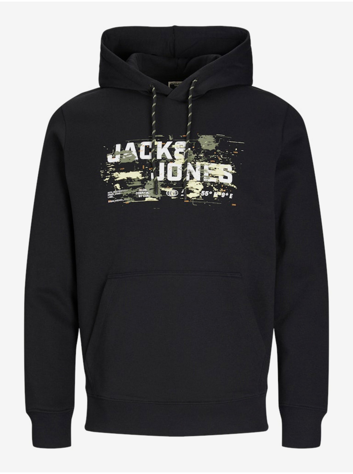 Čierna pánska mikina s kapucňou Jack & Jones Outdoor