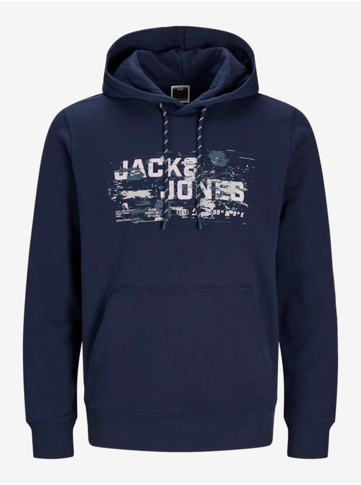 Tmavomodrá pánska mikina s kapucňou Jack & Jones Outdoor
