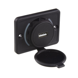 USB nabíjačka 12V / 24V - 2,4A zásuvka / povrchová montáž / biele podsvietenie