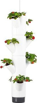 Gusta Garden SISSI STRAWBERRY závesný samozavlažovací kvetináč 4 poschodia, biely