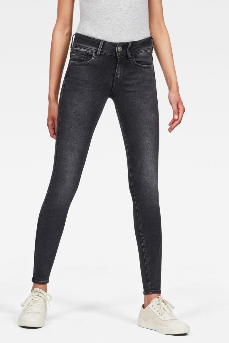 Rifle - G-STAR Lynn Mid Super Skinny Wmn tmavošedé
