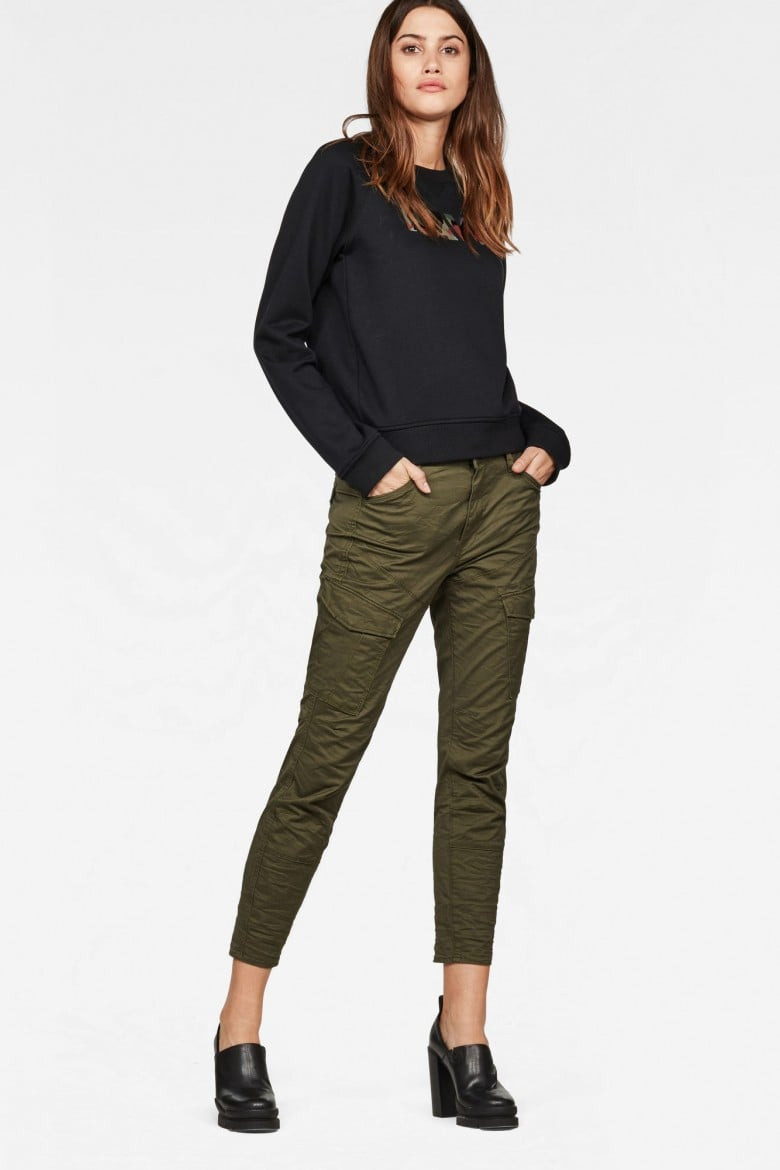 Nohavice - G-STAR Rovic Mid Skinny Wmn tmavoolivové