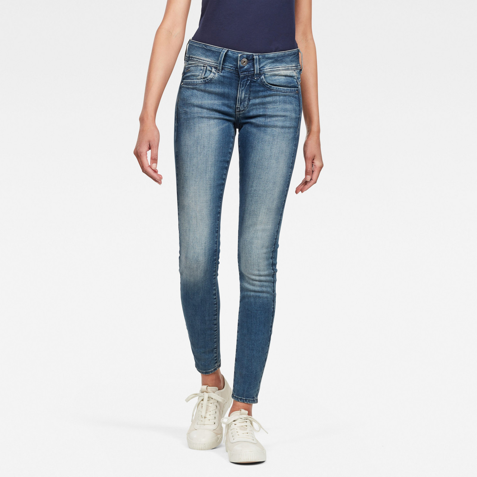 G-STAR Rifle - Lynn Mid Skinny Wmn modro-sivé