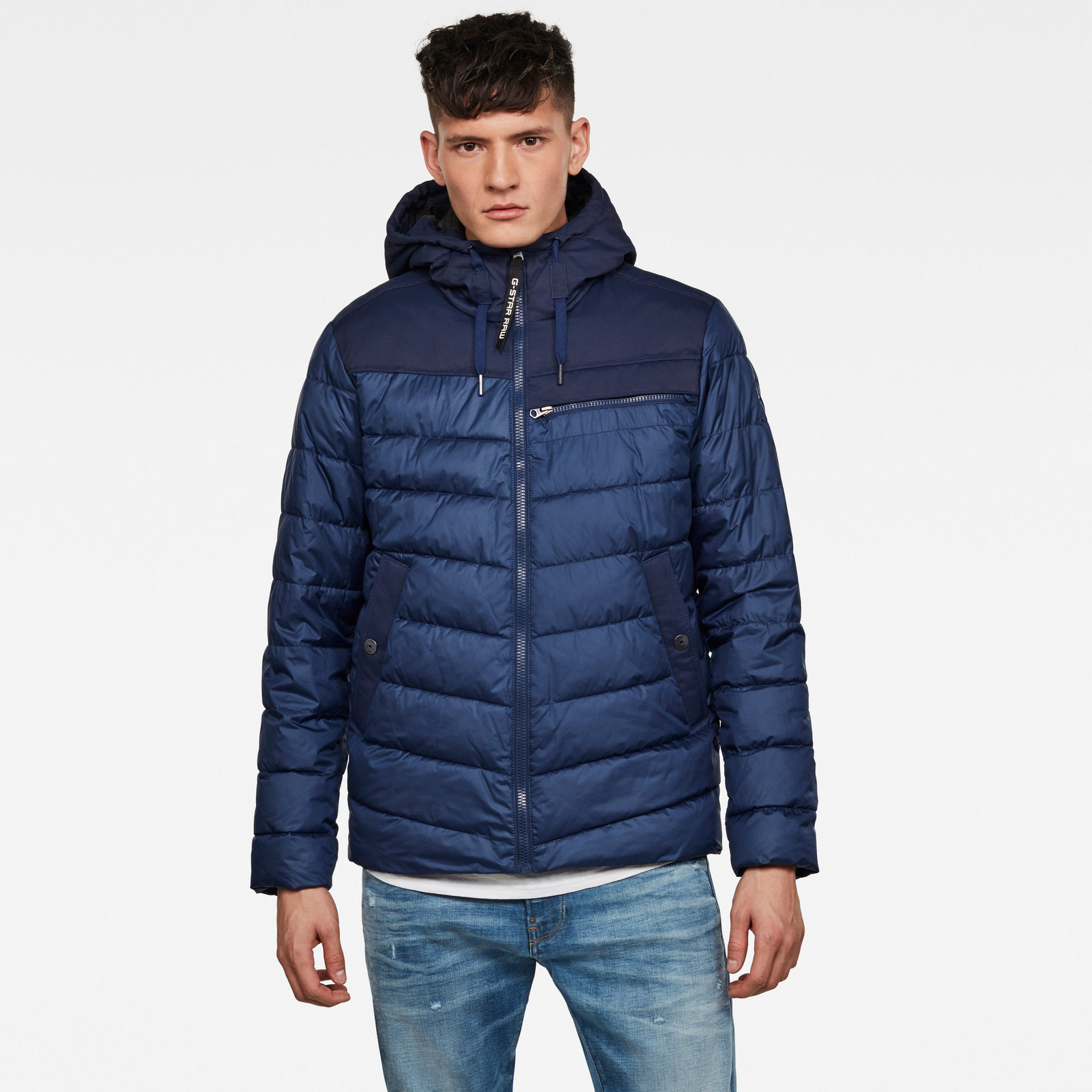 G-STAR Bunda - Attacc quilted hdd jacket tmavomodrá