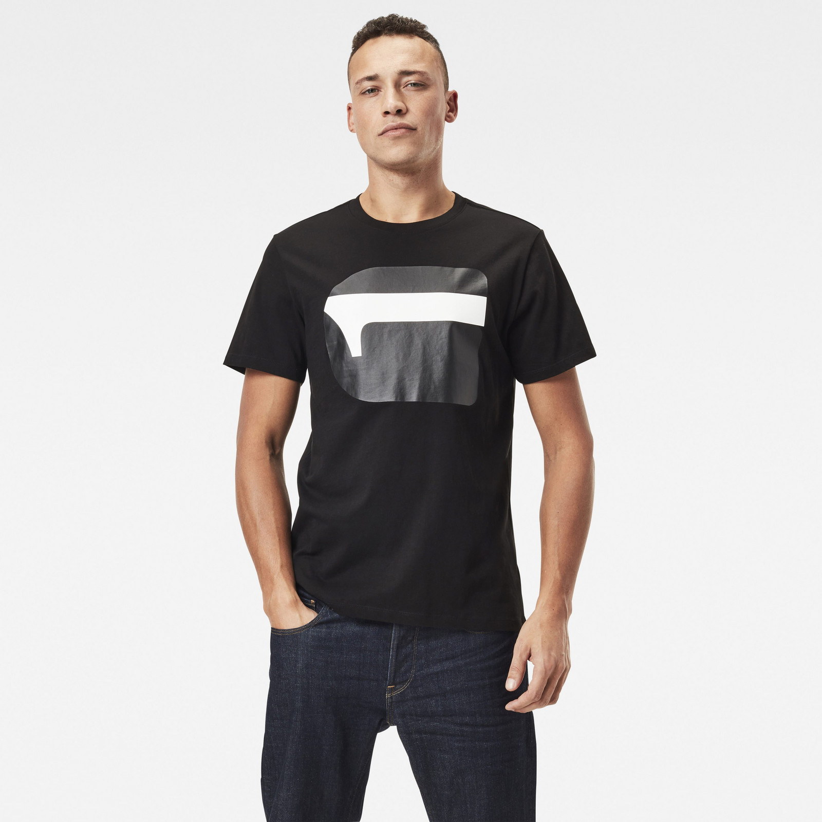 G-STAR Tričko - 3d no.1 logo+ r t s\s čierne