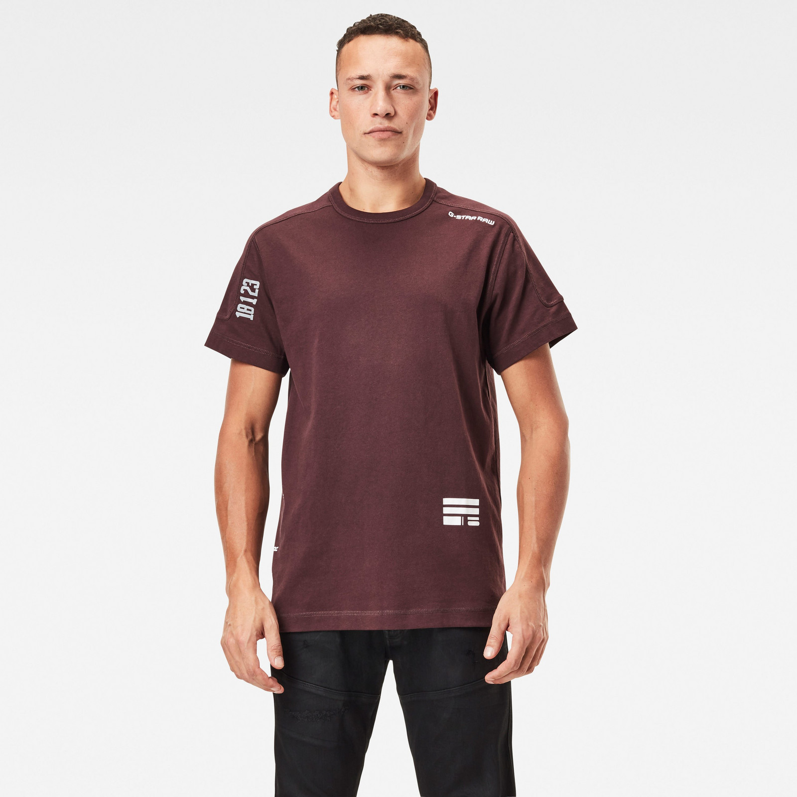 G-STAR Tričko - Multi logo+ korpaz r t s\s bordové
