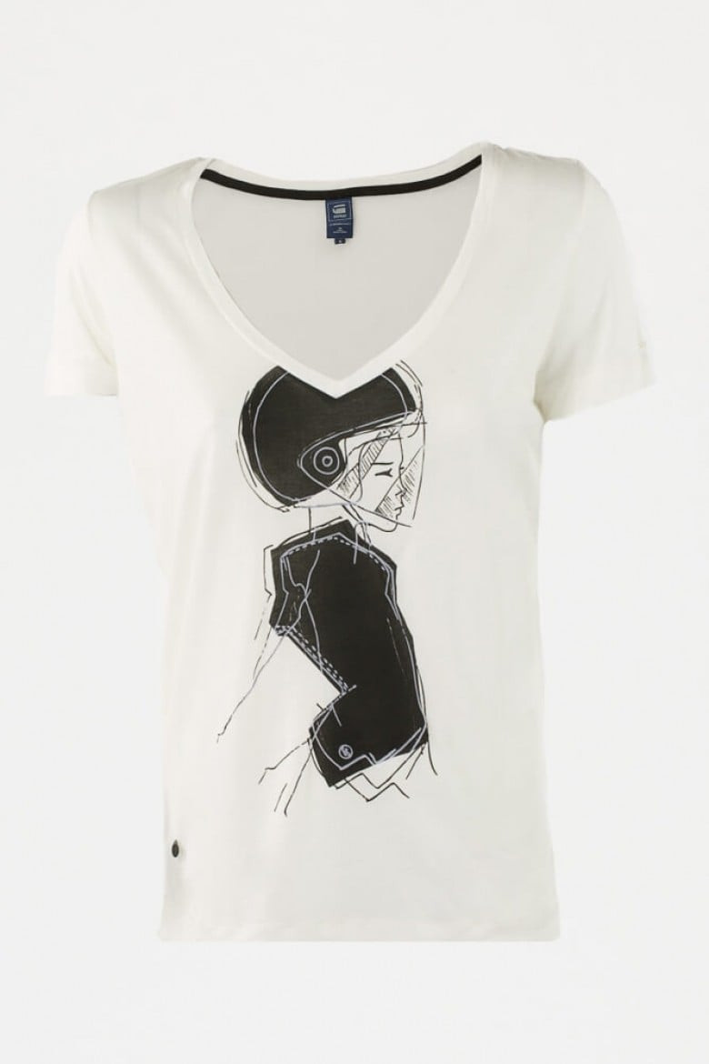 G-STAR Tričko - DM V T WMN S/S biele