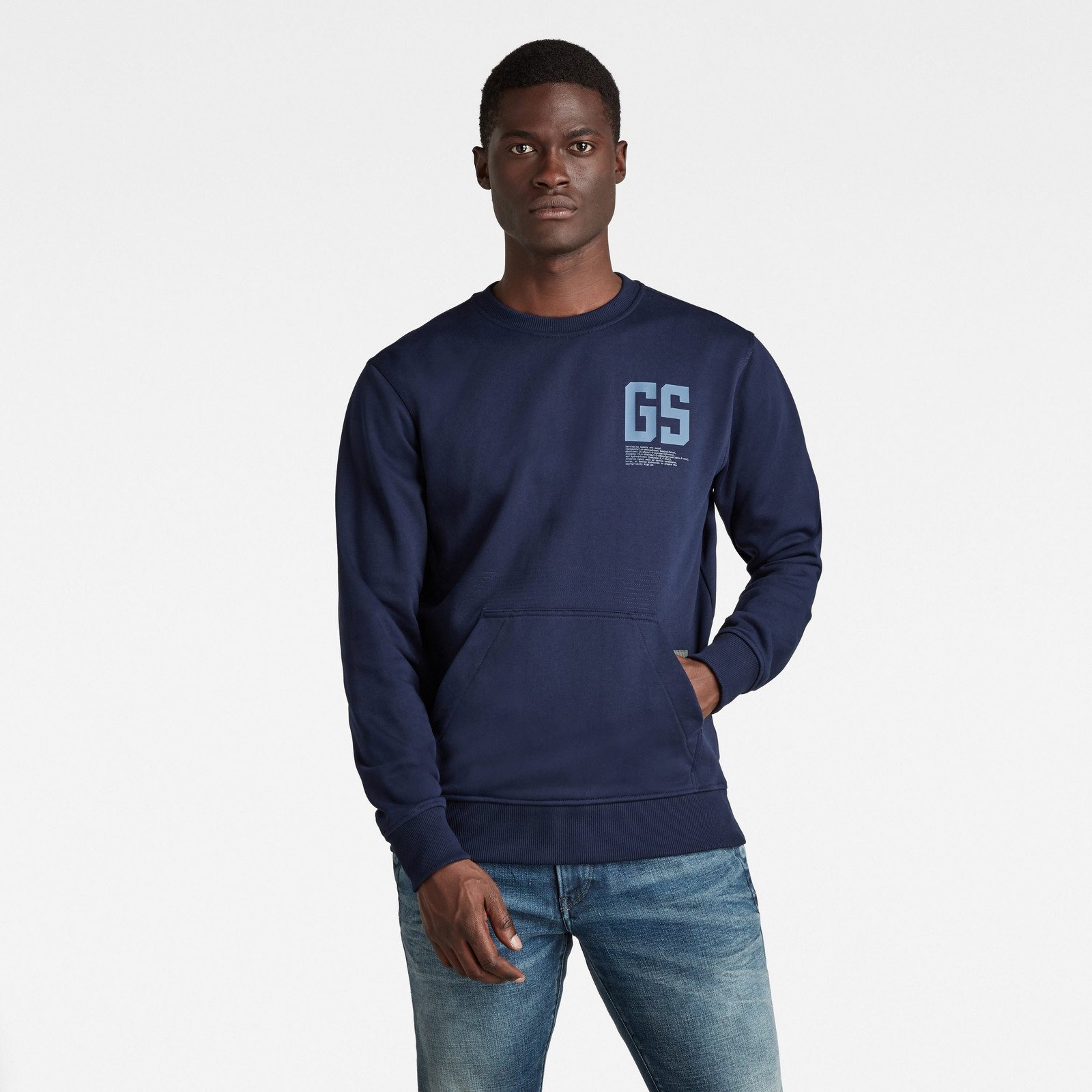 G-STAR Mikina - Stitch pocket r sw modrá