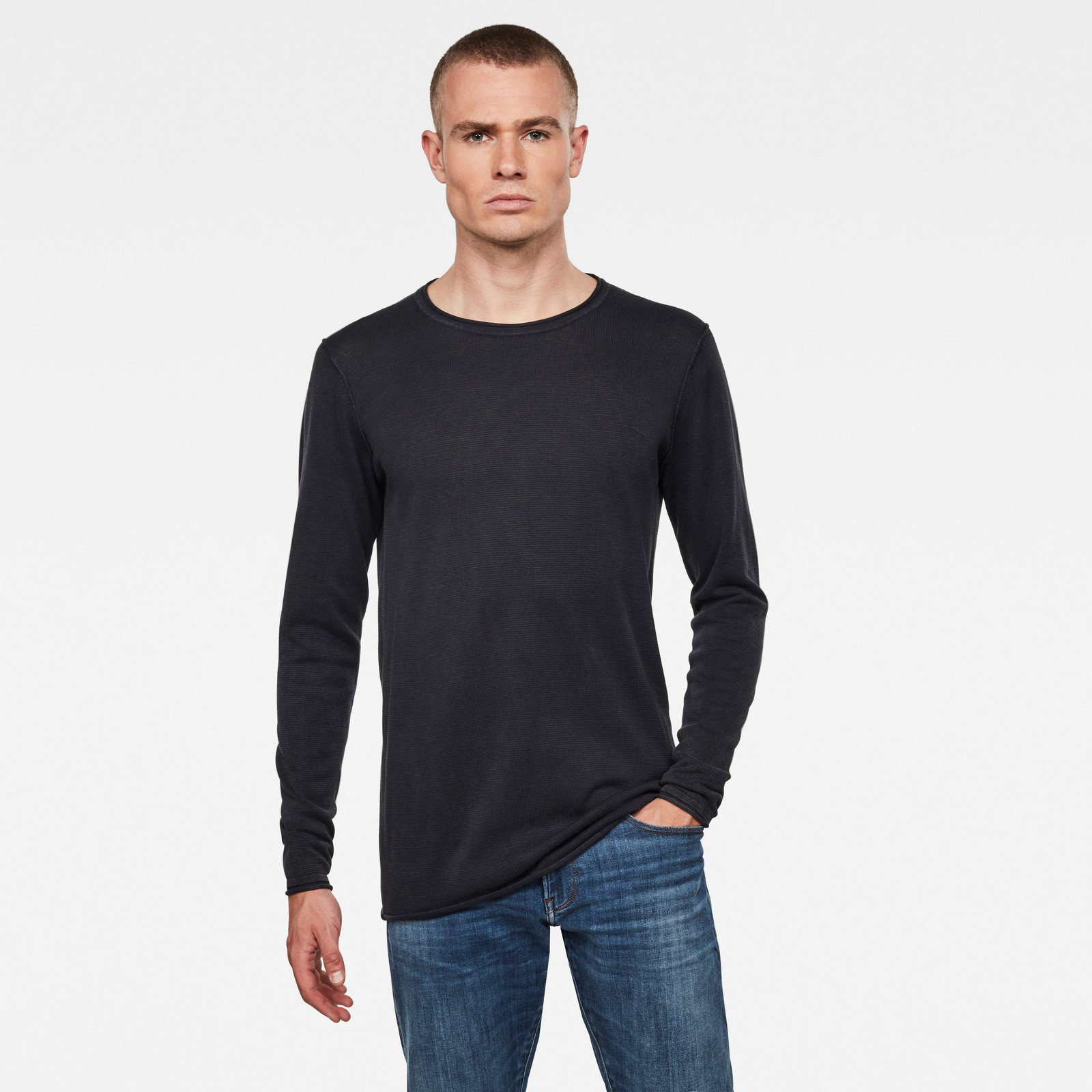 G-STAR Sveter - Bronek r knit l\s čierny