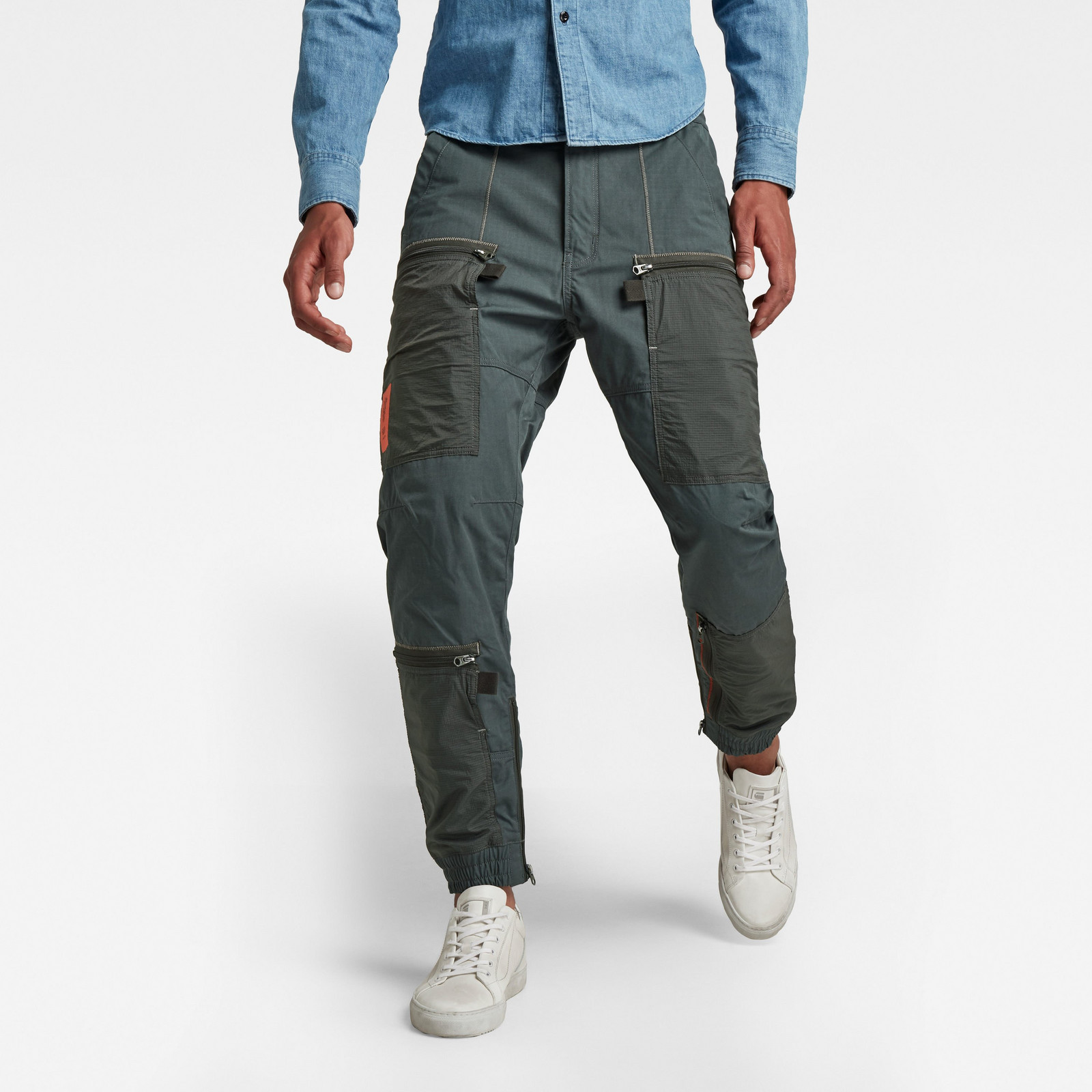 Nohavice - G-star RAW Steam ripstop o khaki farby