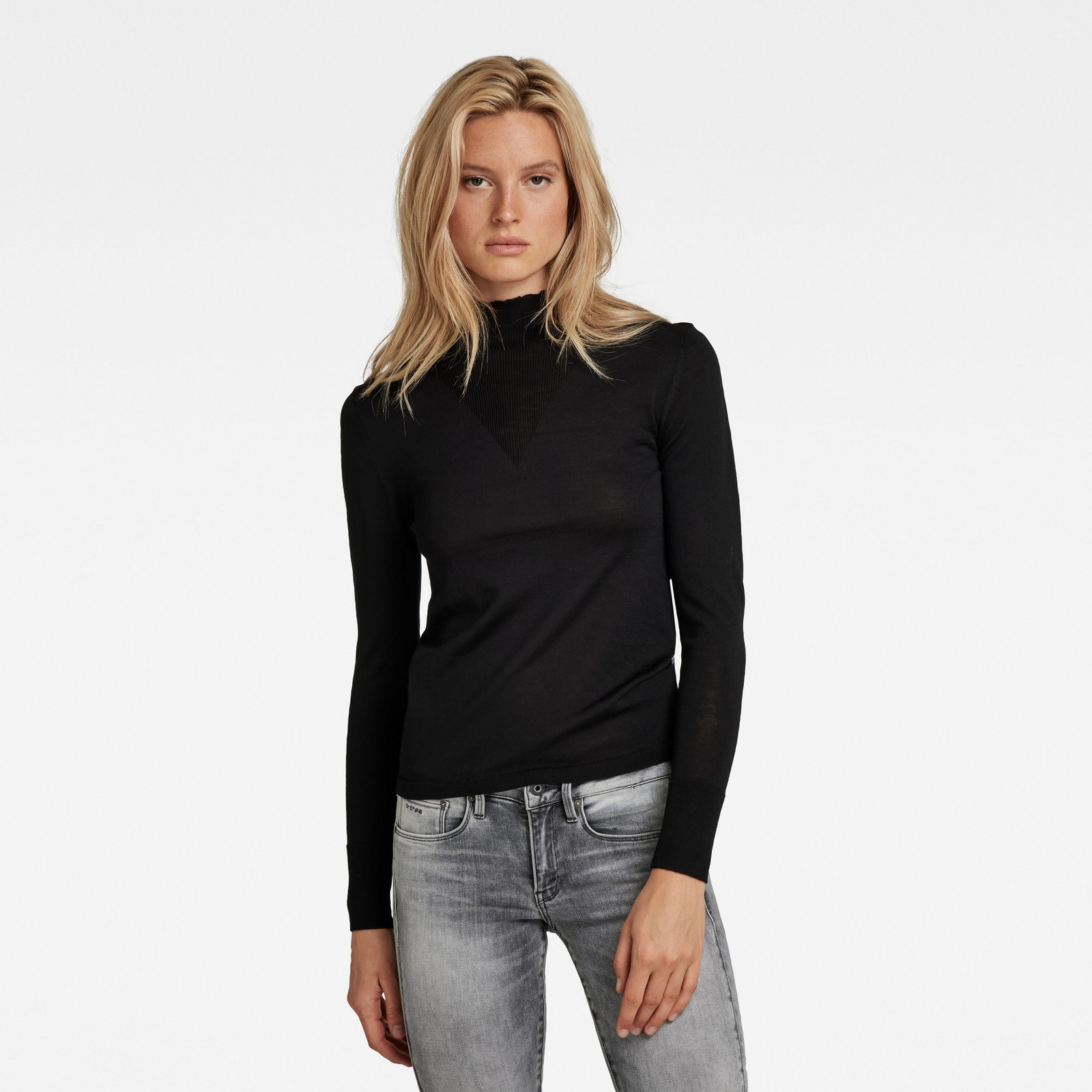 Sveter - G-star Mock knit čierny