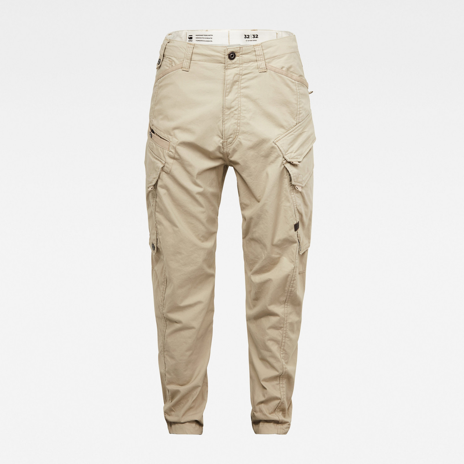 G-STAR Nohavice - Droner relaxed tapered cargo pant pieskové