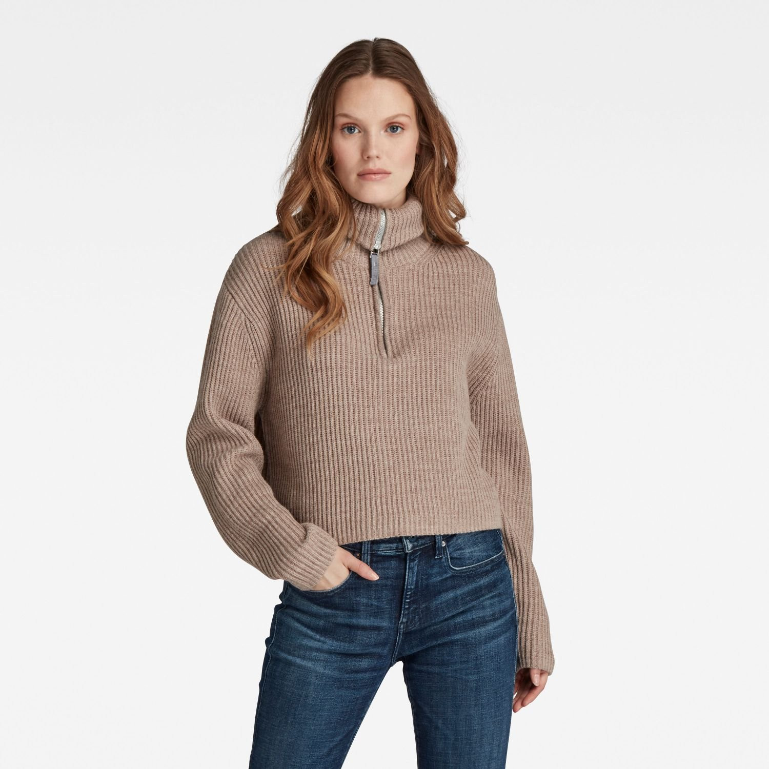G-STAR Sveter - Noble knit hnedý