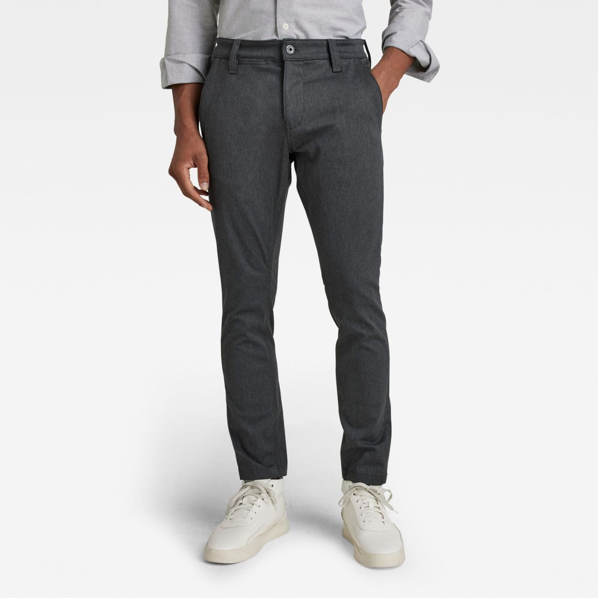 G-STAR Nohavice - Heather bracket ss twill tmavošedé