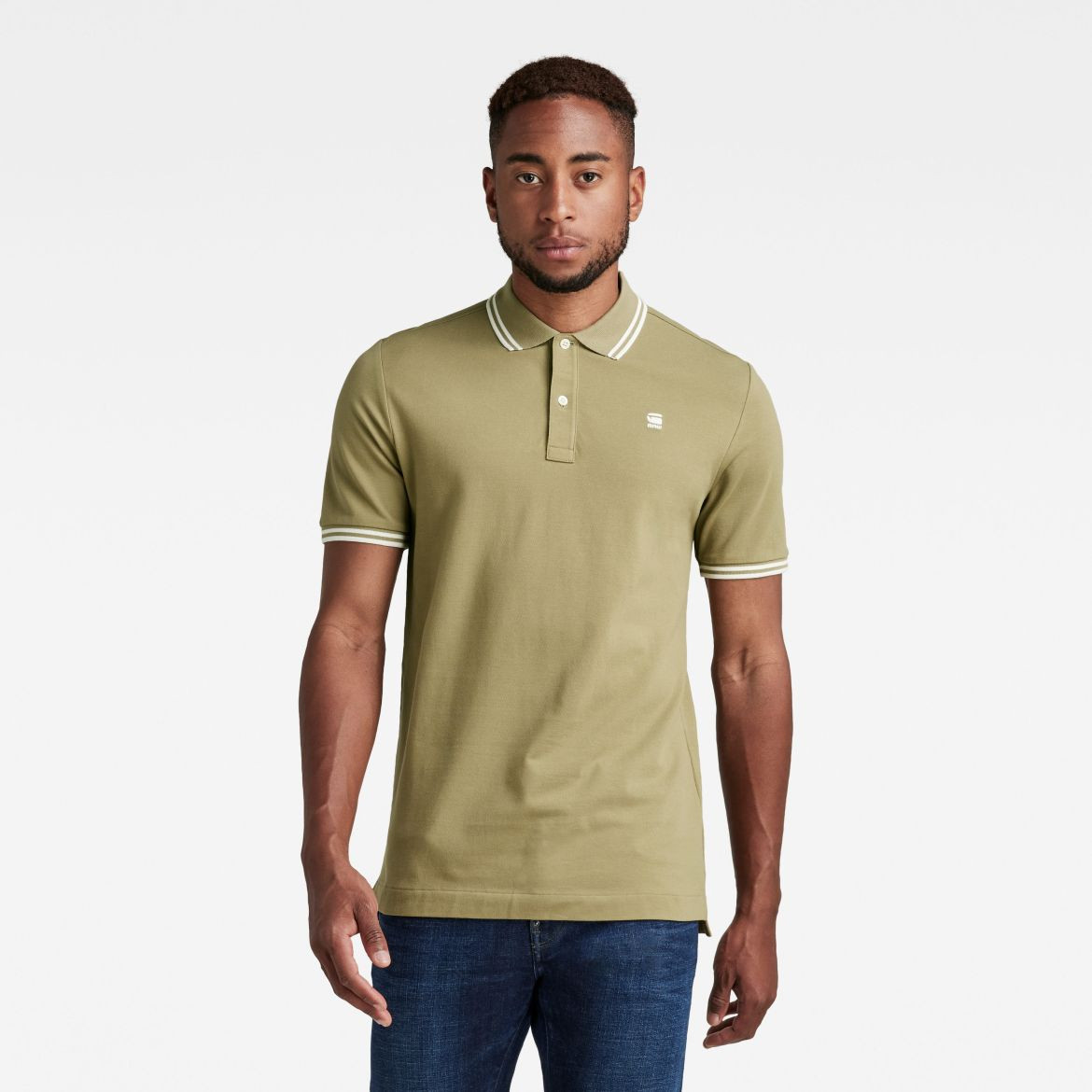 G-STAR Polo tričko - Dunda slim stripe polo s\s zelené