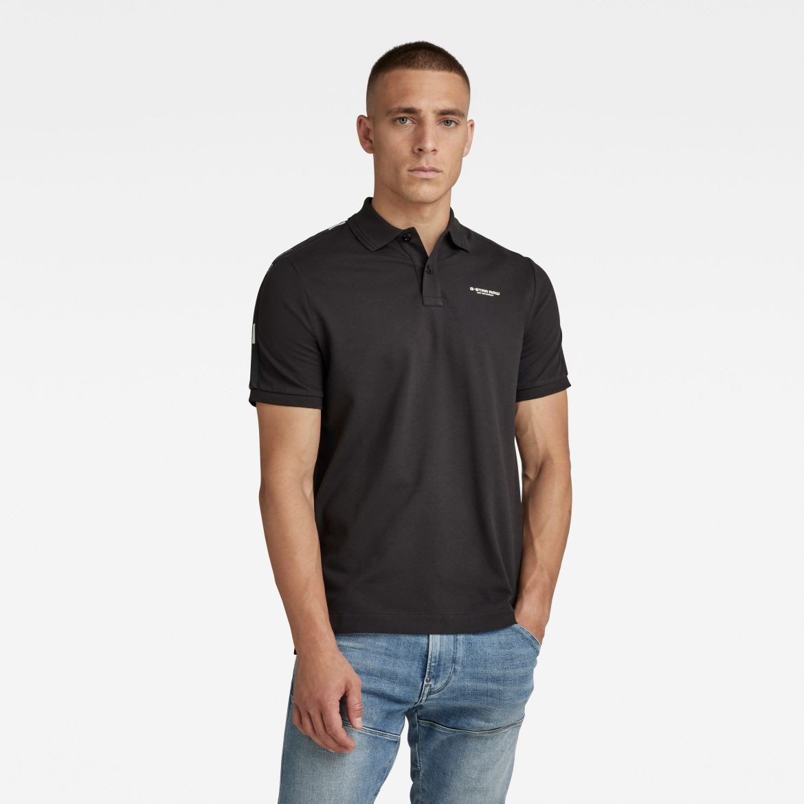 G-STAR Polo tričko - Tape polo s\s čierne