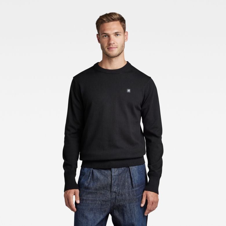 G-STAR Sveter - Premium core r knit čierny