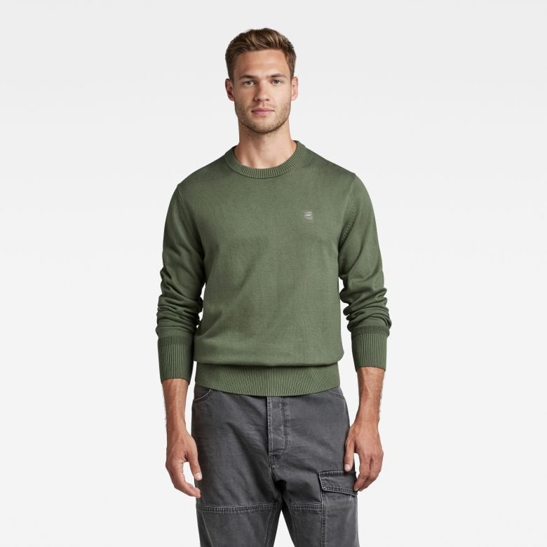 G-STAR Sveter - Premium core r knit zelený