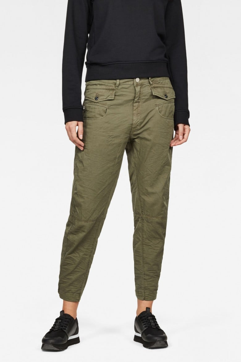 Nohavice - G-STAR Army radar mid bf wmn khaki zelené