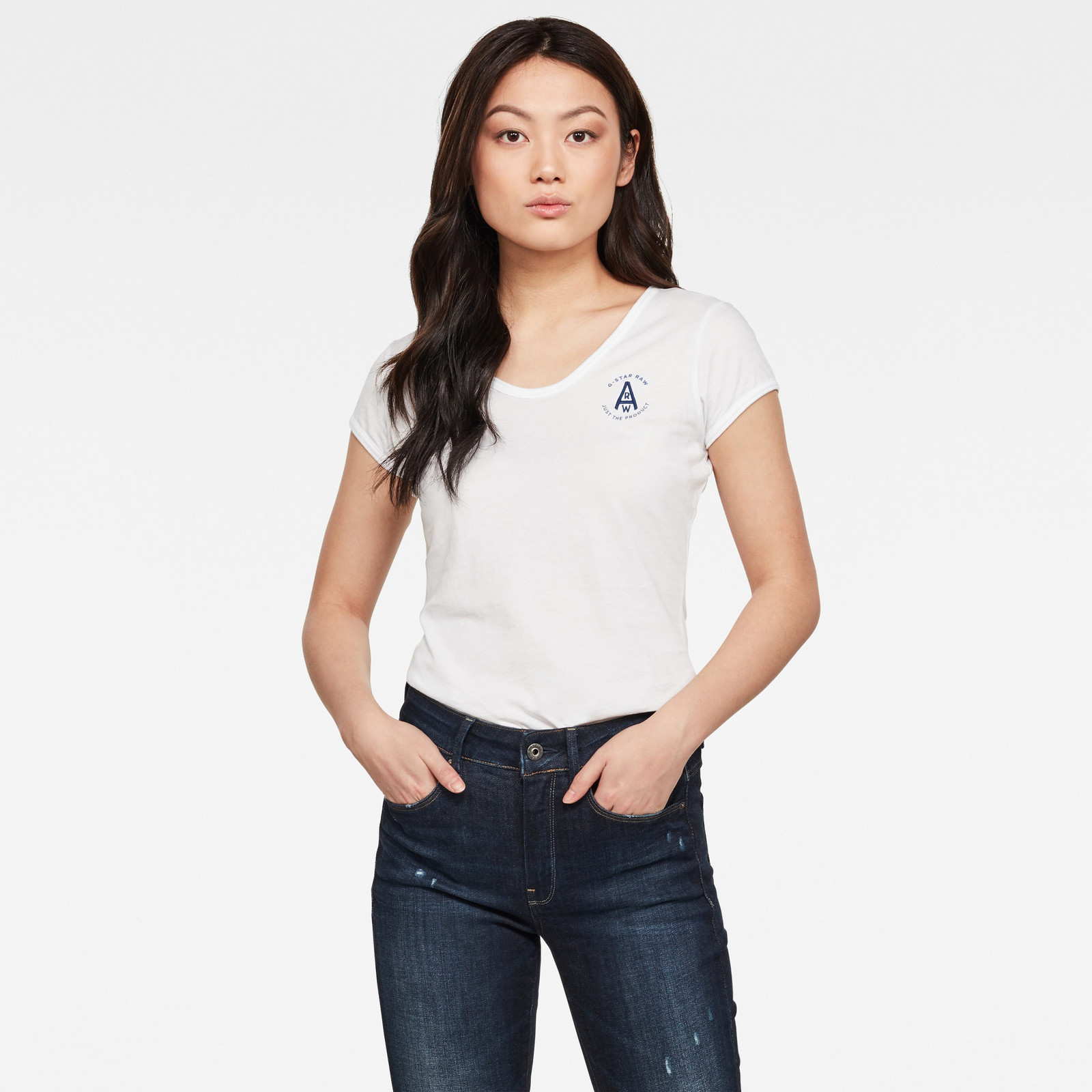 G-STAR Tričko - Circle gr eyben ringer slim u t wmn biele