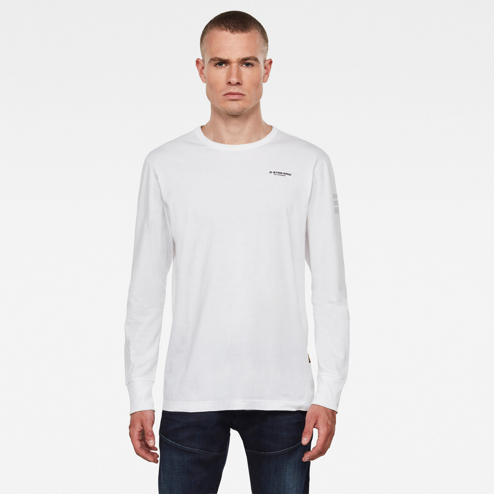 G-STAR Tričko - Base R T L\S biele