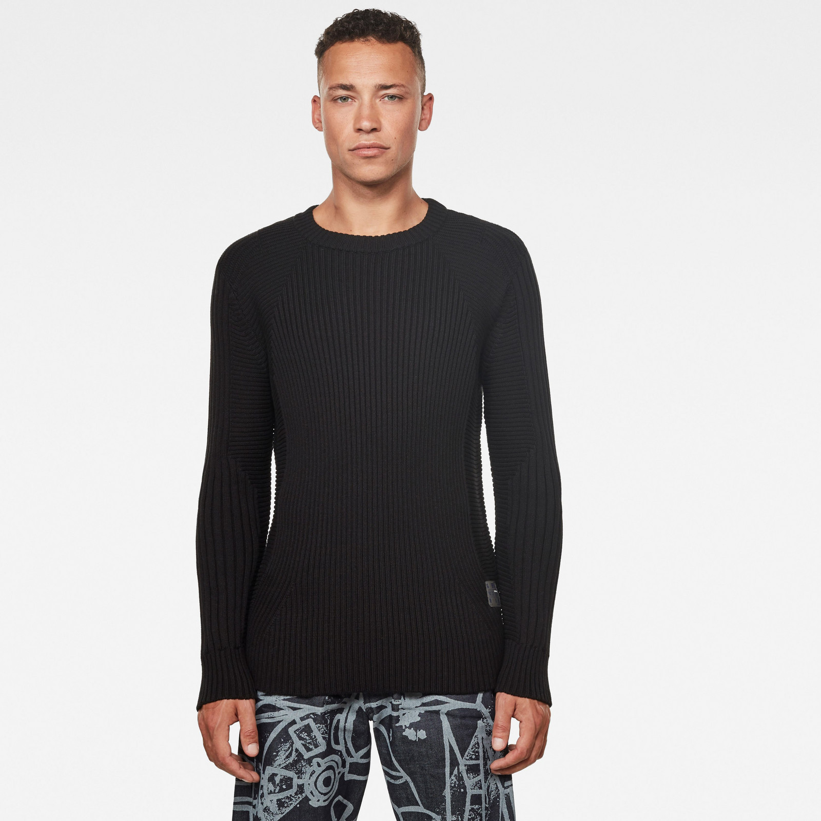 G-STAR Sveter - 3D Biker r knit l\s čierna