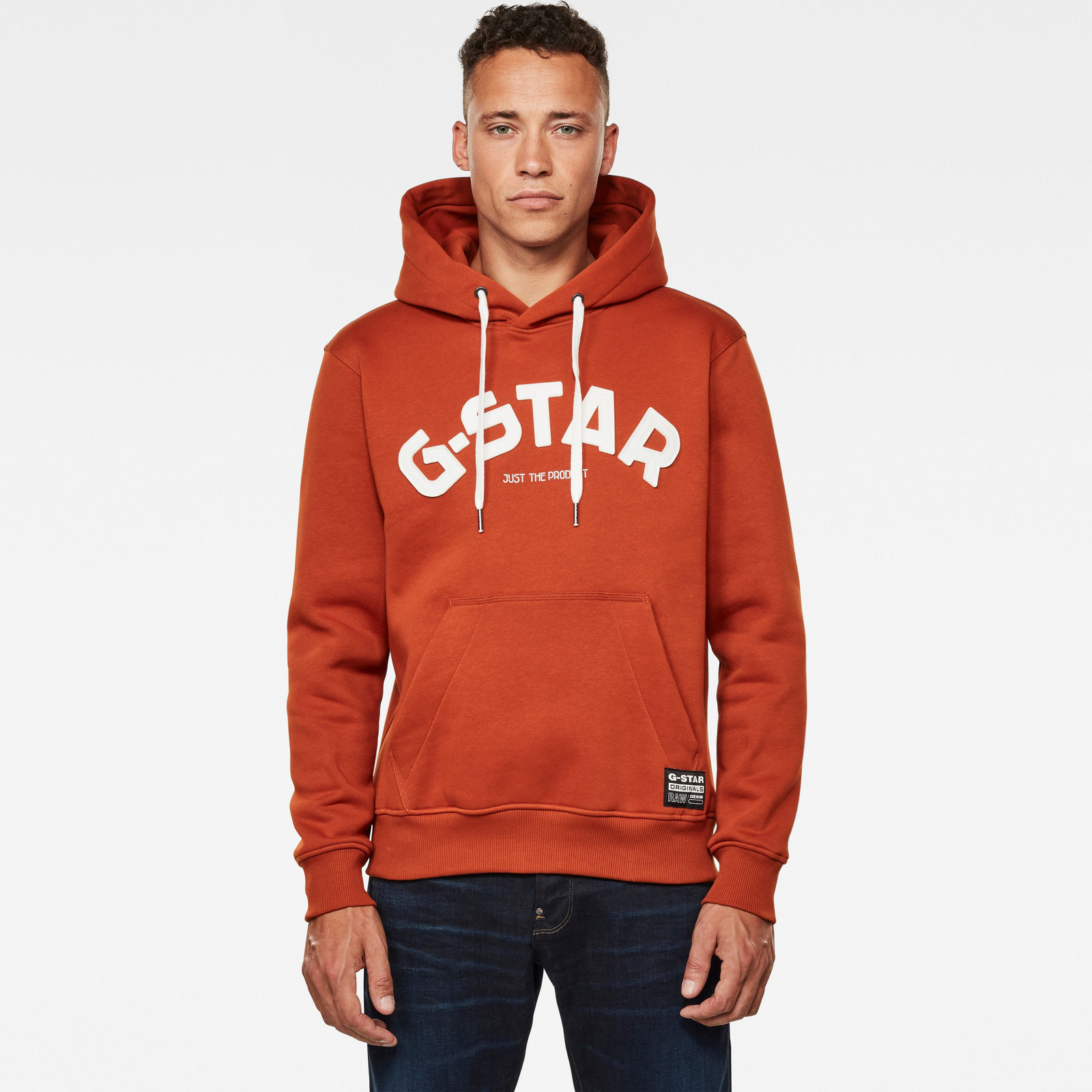 G-STAR Mikina - Varsity Felt hdd sw l\s oranžová