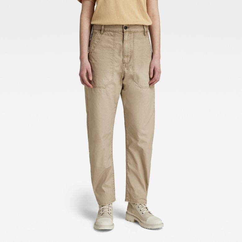 G-STAR Nohavice - 3D fatigue boyfriend pant wmn béžové