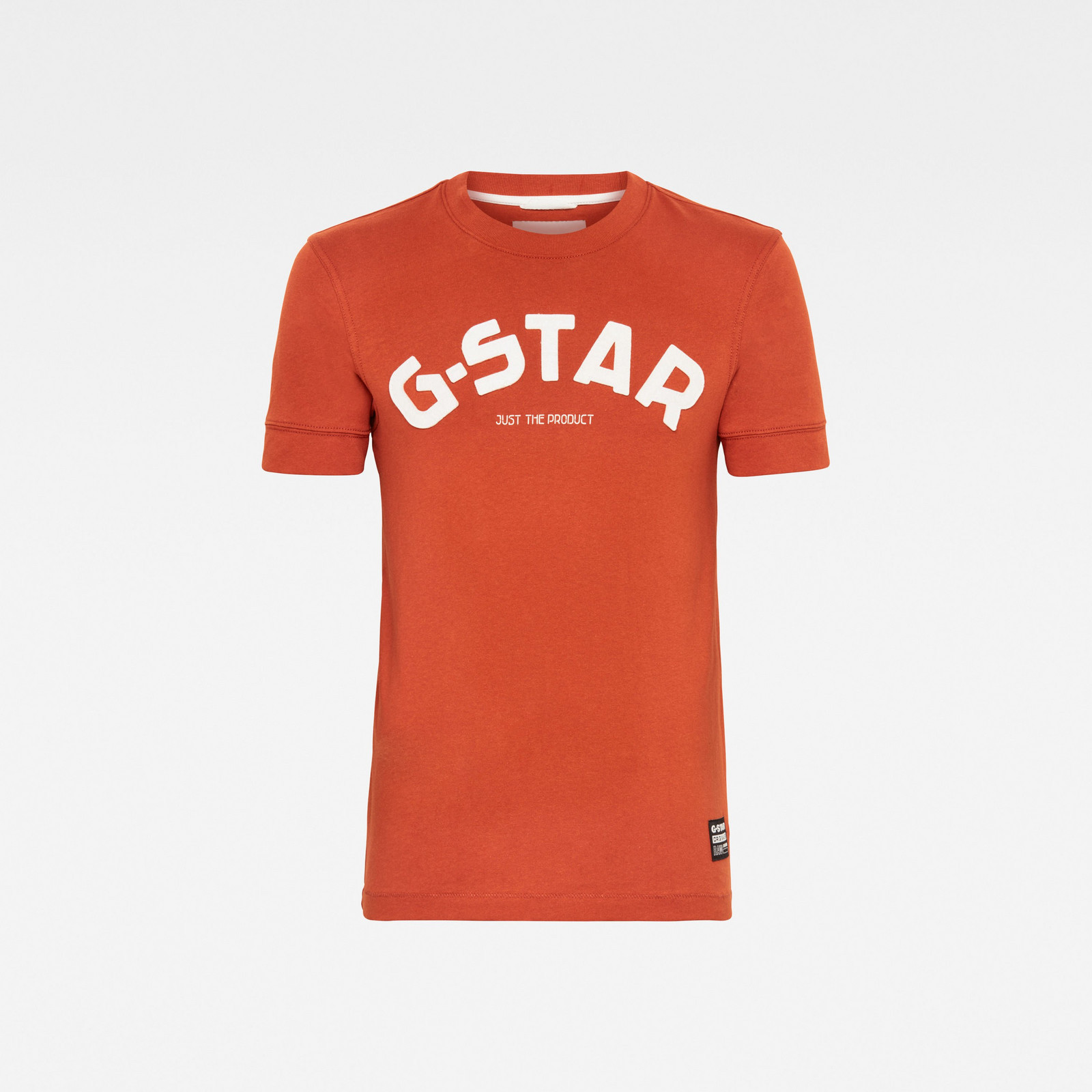 G-STAR Tričko - Felt Applique Logo Slim R T S\S oranžové