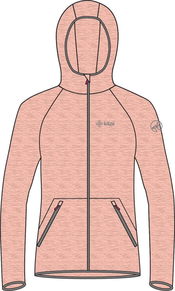 Girl's lightweight sports hoodie Kilpi MEMPHIS-JG Coral