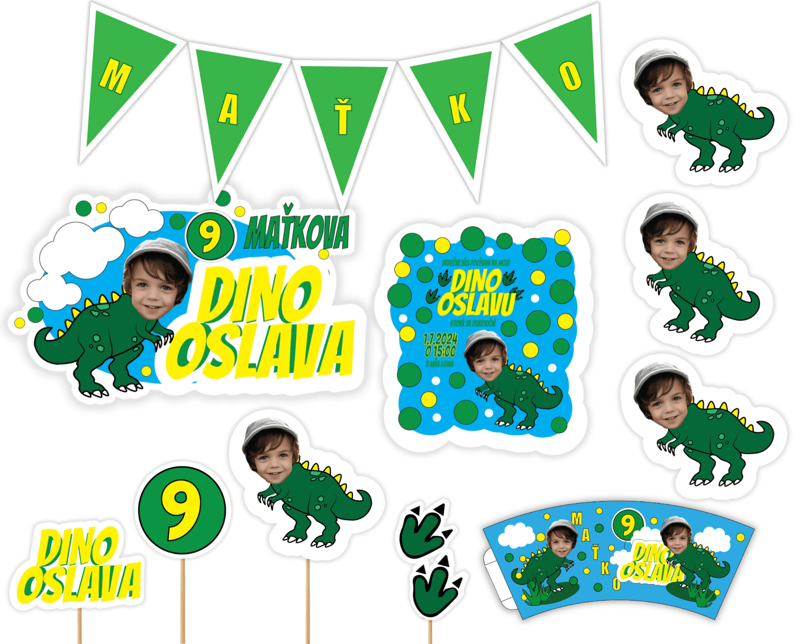 Personal Personalizovaný narodeninový set - Dinosaury