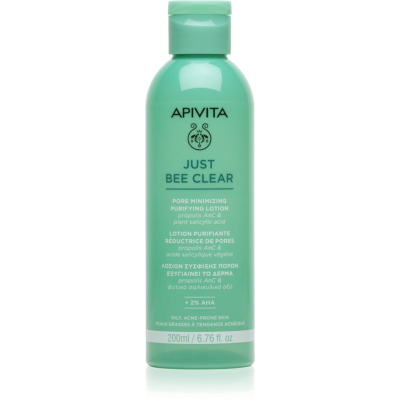 Apivita Just Bee Clear Pore Minimizing Lotion starostlivosť na rozšírené póry a čierne bodky 200x1 ml
