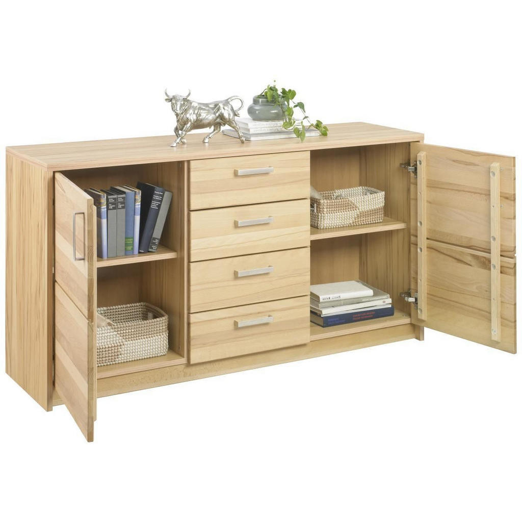 Linea Natura ŠIROKÁ KOMODA, jadrový buk, farba buka, 142/77/40 cm